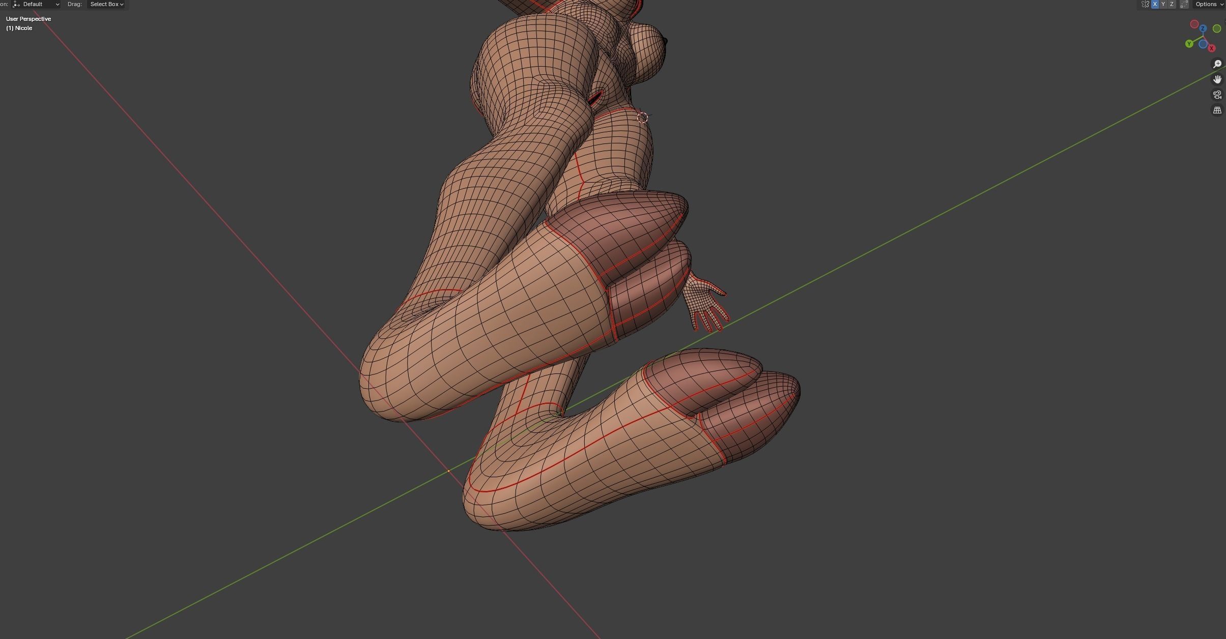 Nicole Anthro Deer Low-poly 3D model_49