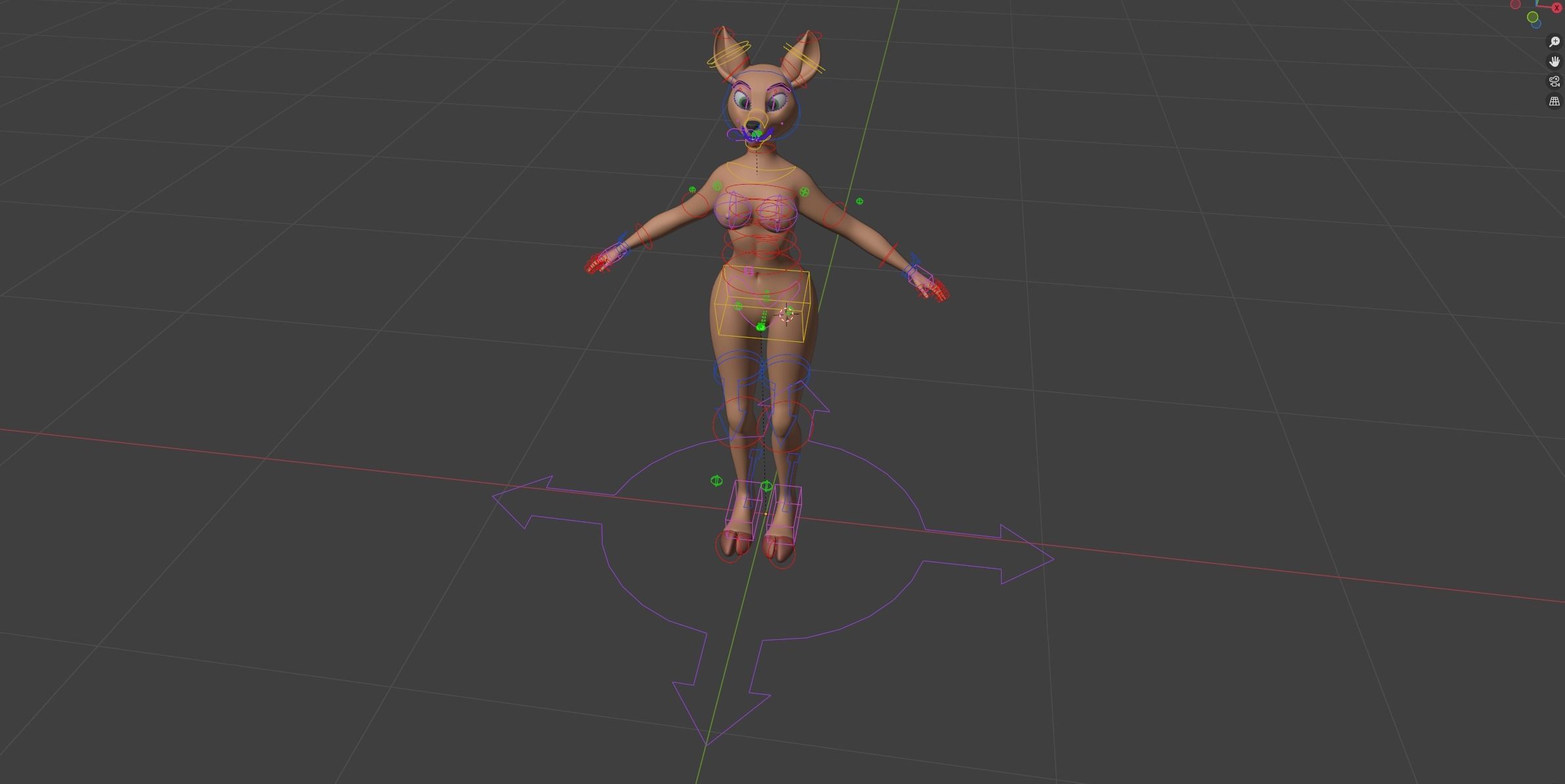 Nicole Anthro Deer Low-poly 3D model_33