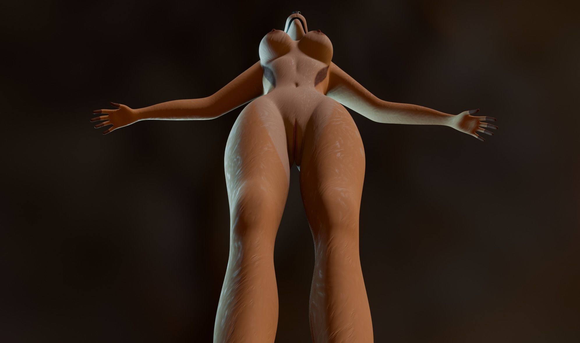 Nicole Anthro Deer Low-poly 3D model_13