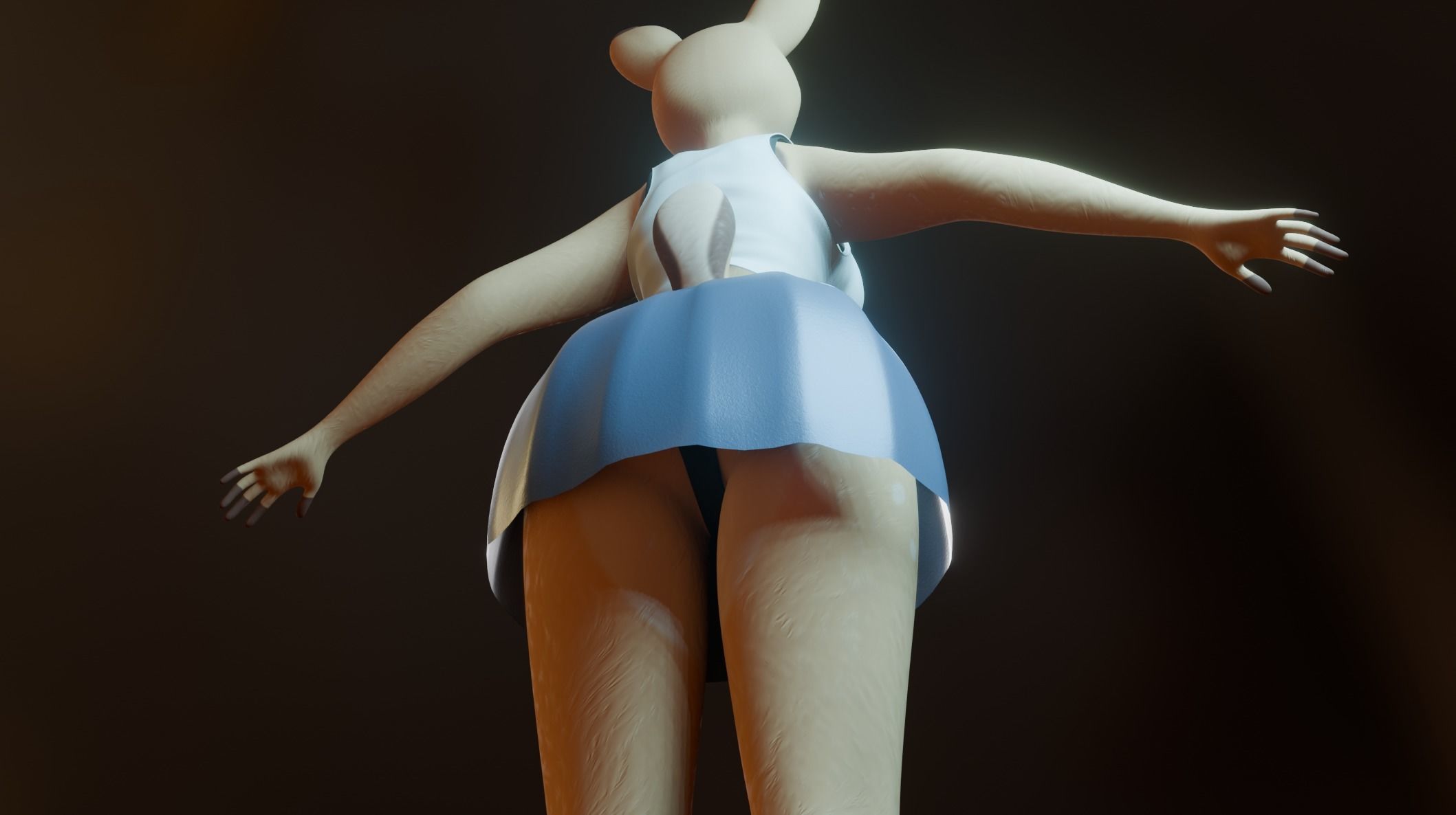 Nicole Anthro Deer Low-poly 3D model_26