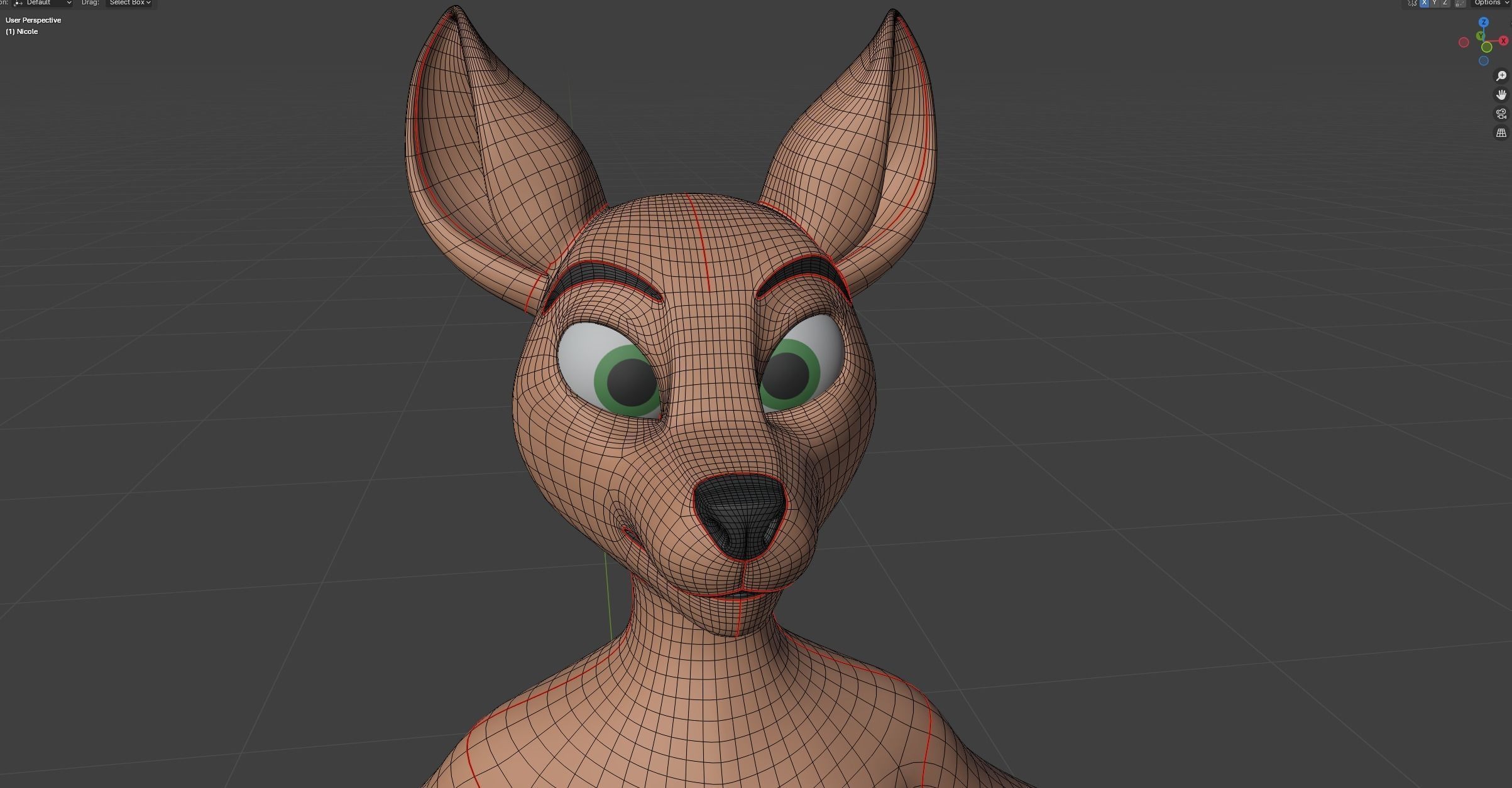 Nicole Anthro Deer Low-poly 3D model_41