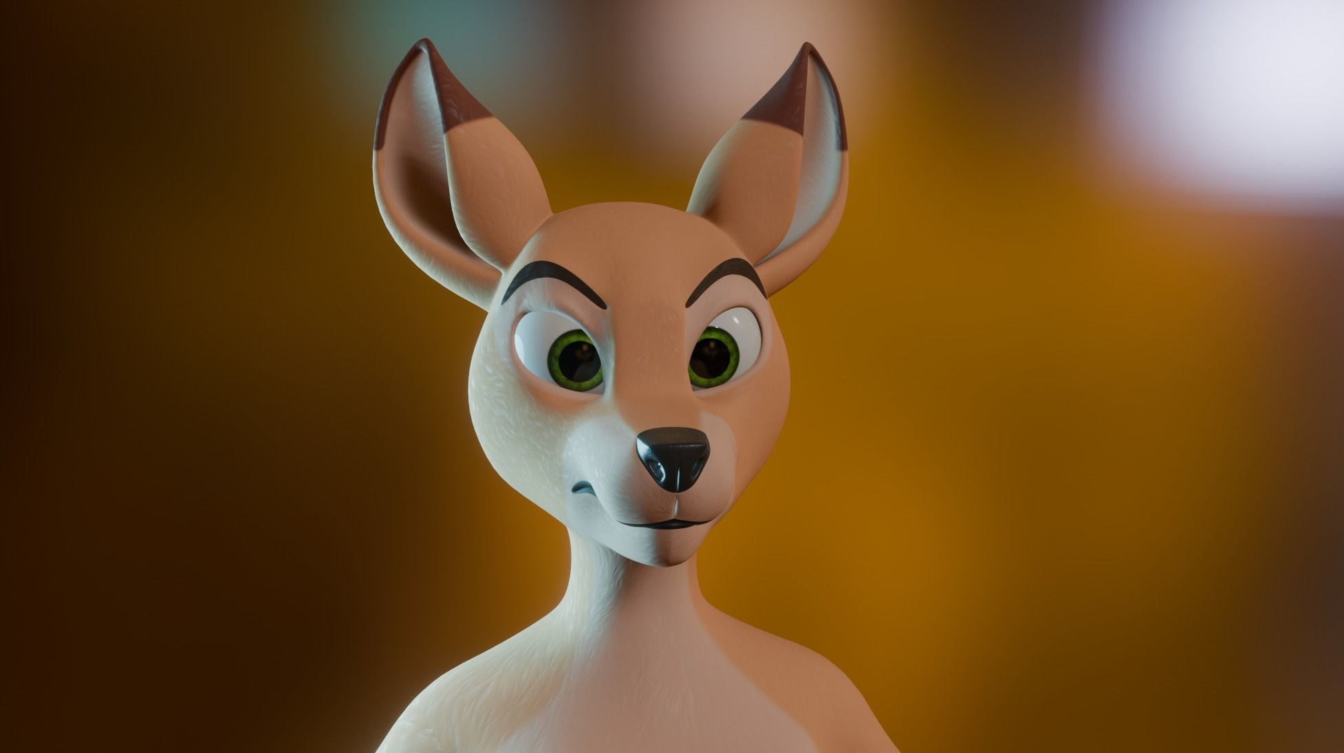 Nicole Anthro Deer Low-poly 3D model_28