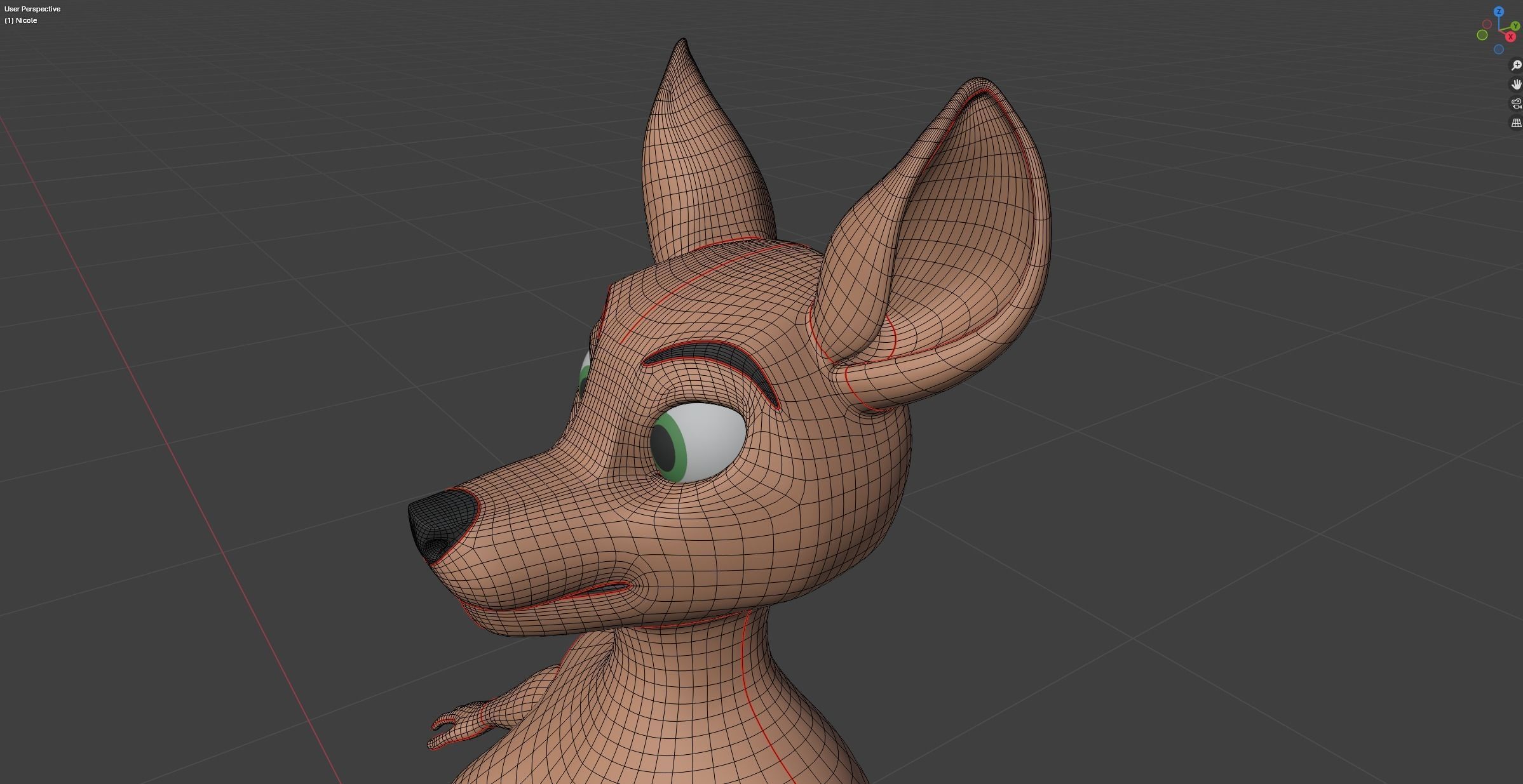 Nicole Anthro Deer Low-poly 3D model_42