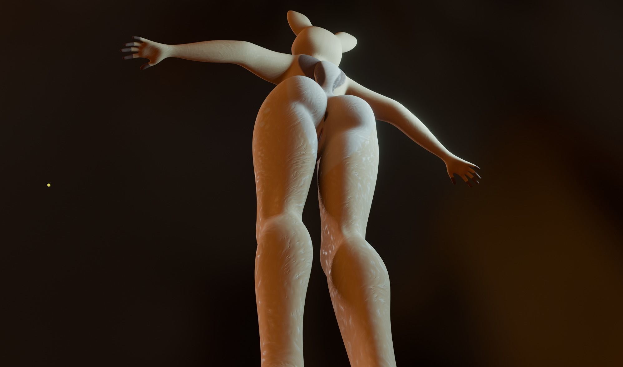 Nicole Anthro Deer Low-poly 3D model_14