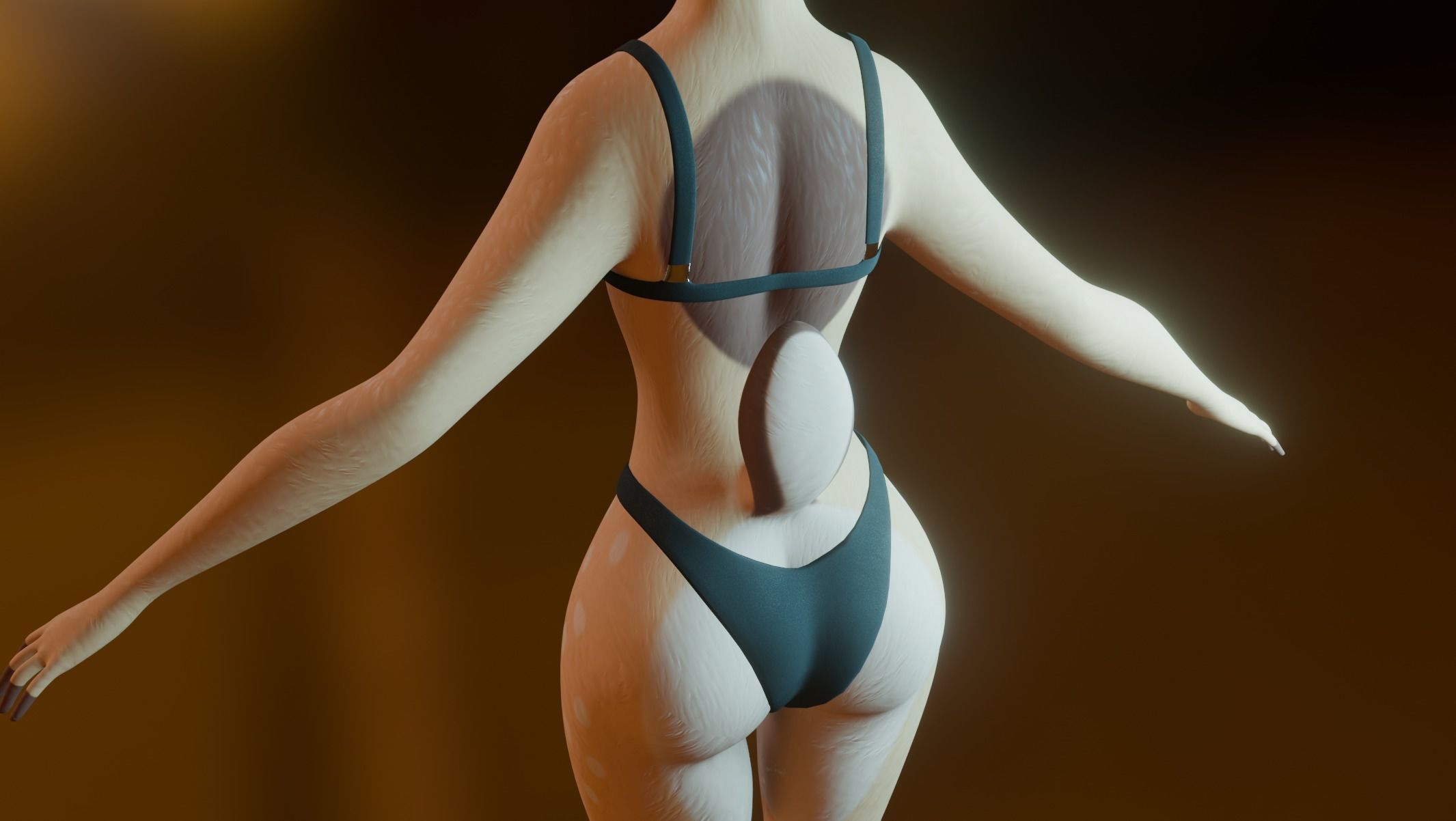 Nicole Anthro Deer Low-poly 3D model_23