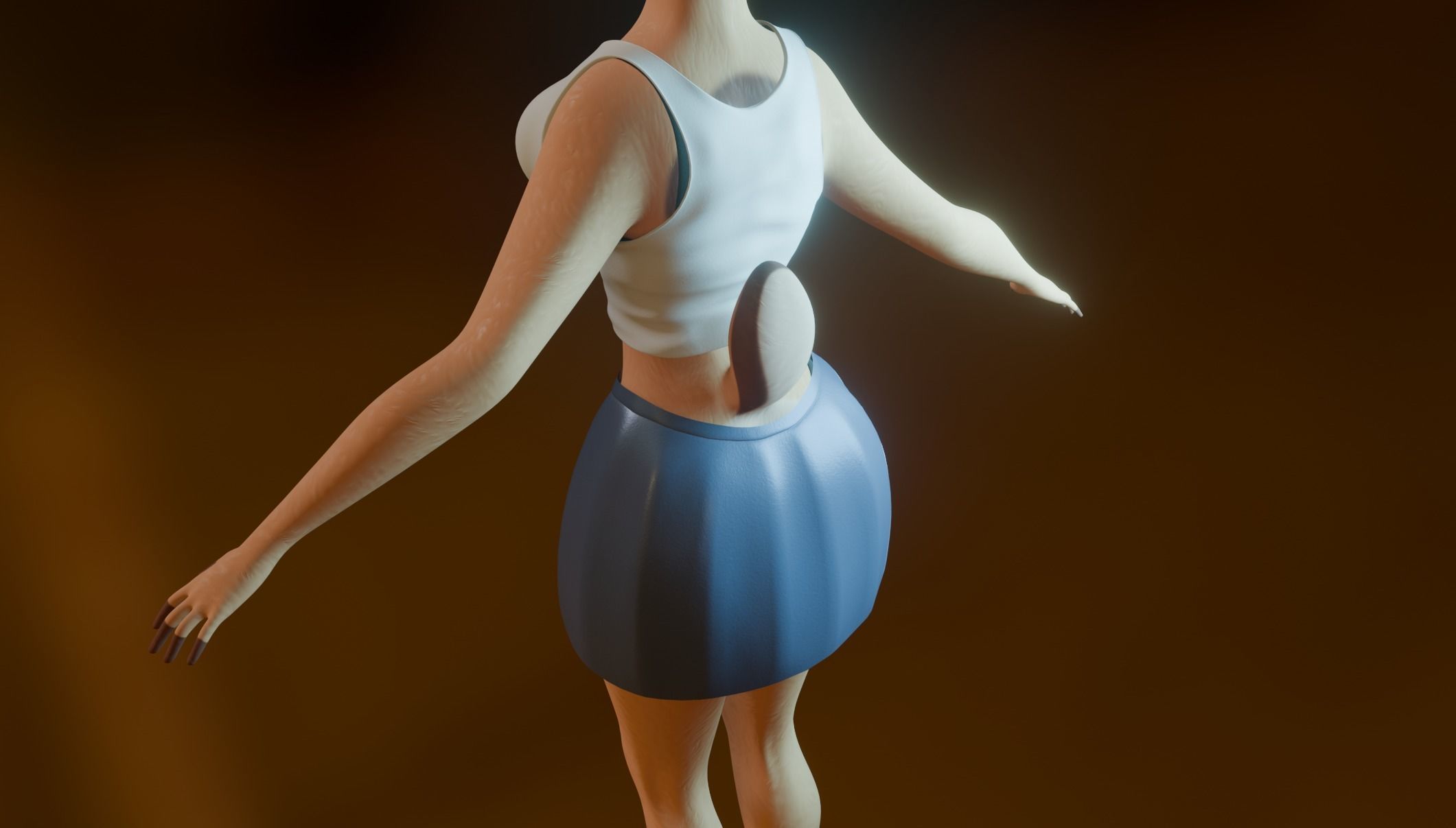 Nicole Anthro Deer Low-poly 3D model_25
