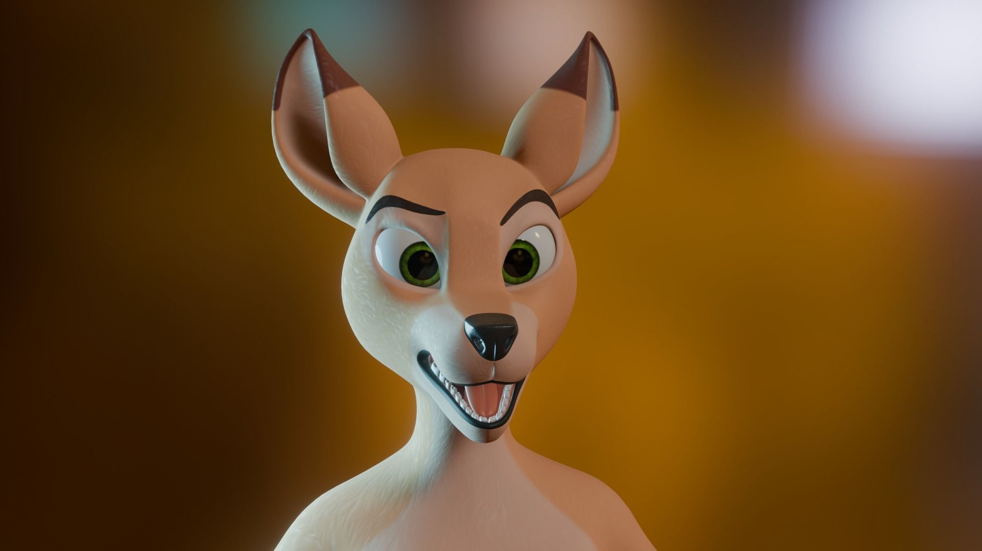 Nicole Anthro Deer Low-poly 3D model_29