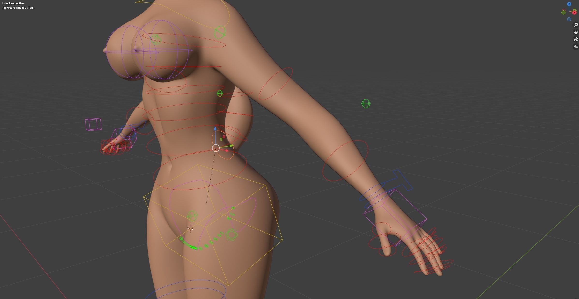 Nicole Anthro Deer Low-poly 3D model_38