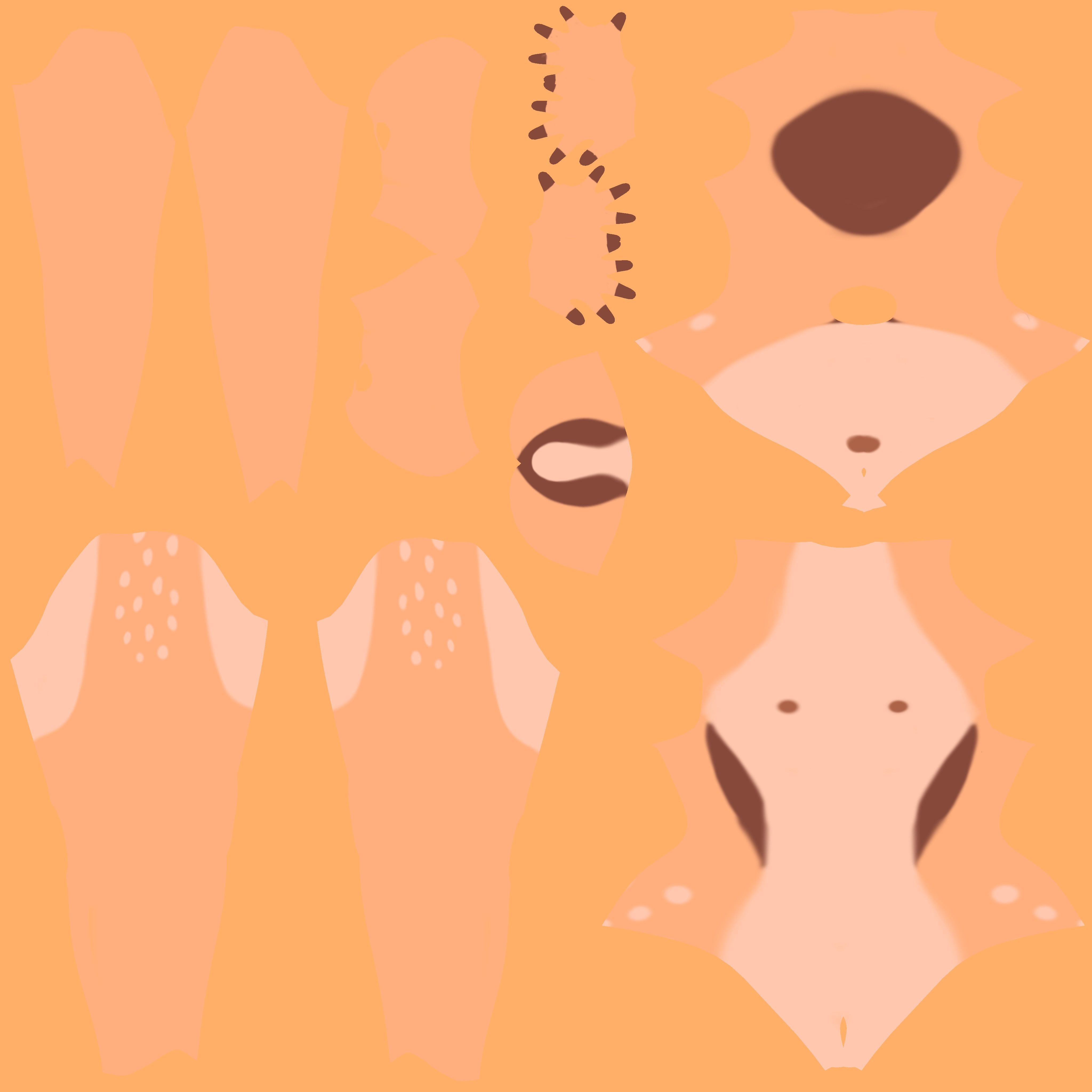 Nicole Anthro Deer Low-poly 3D model_62