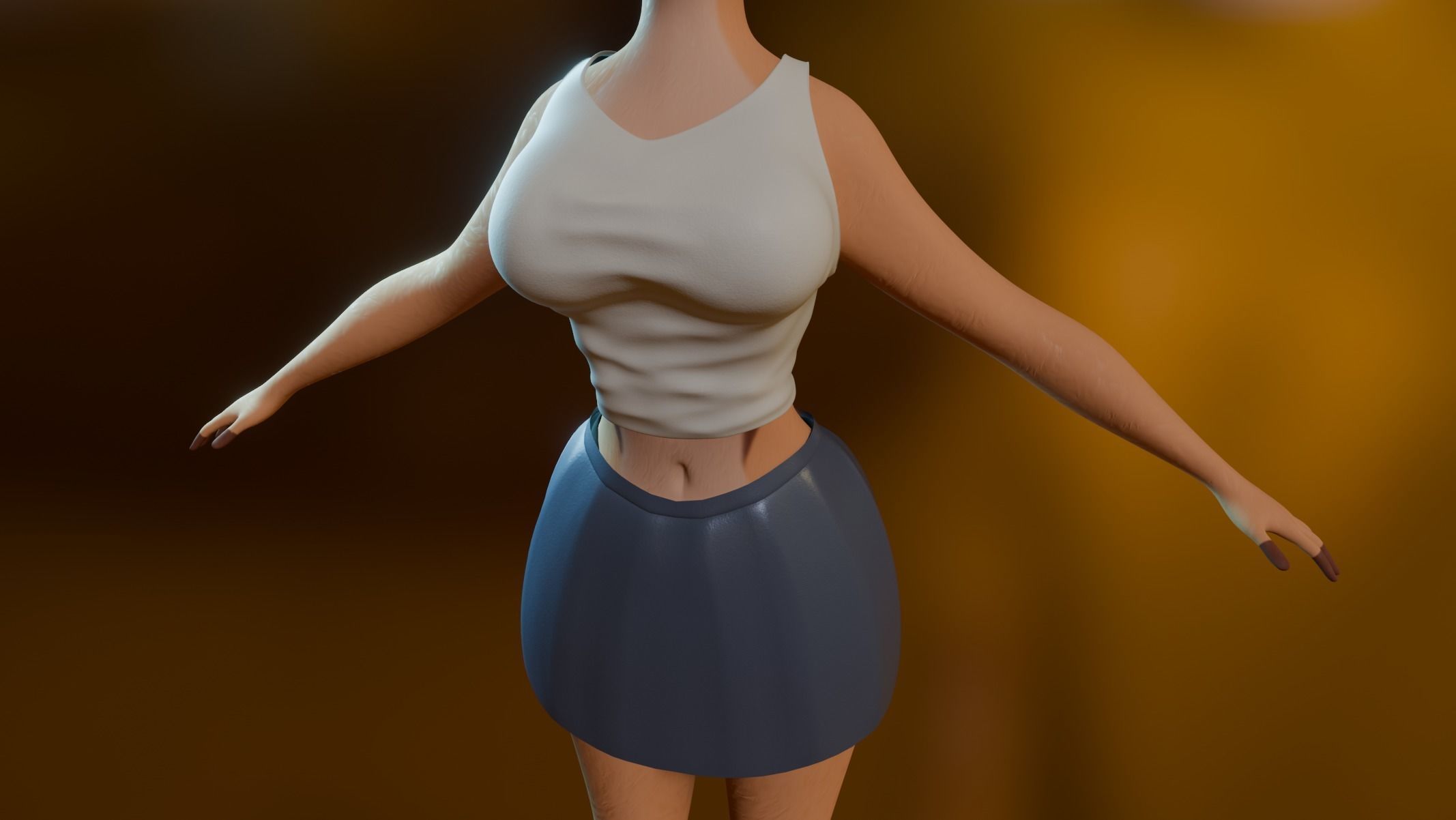 Nicole Anthro Deer Low-poly 3D model_24