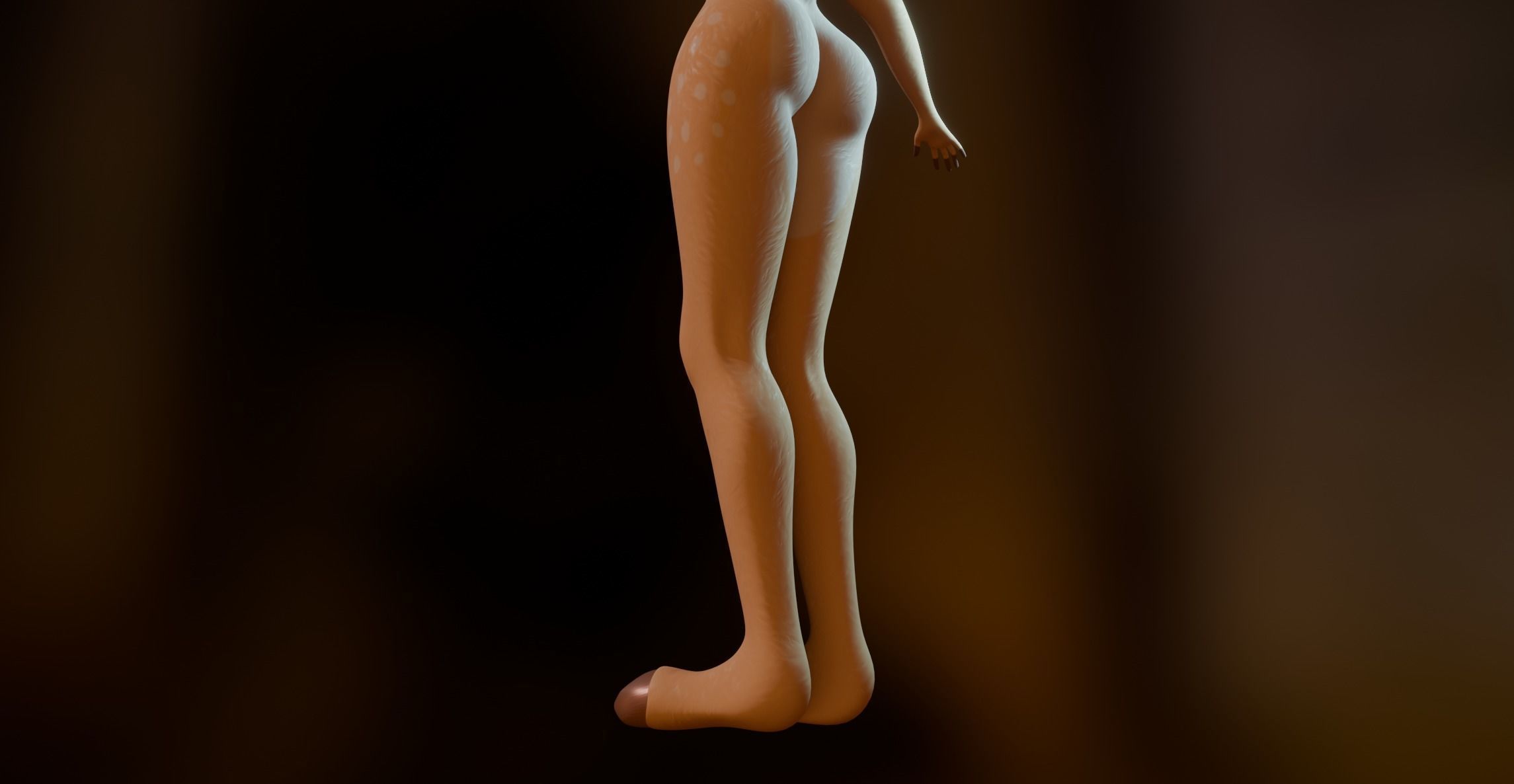 Nicole Anthro Deer Low-poly 3D model_8