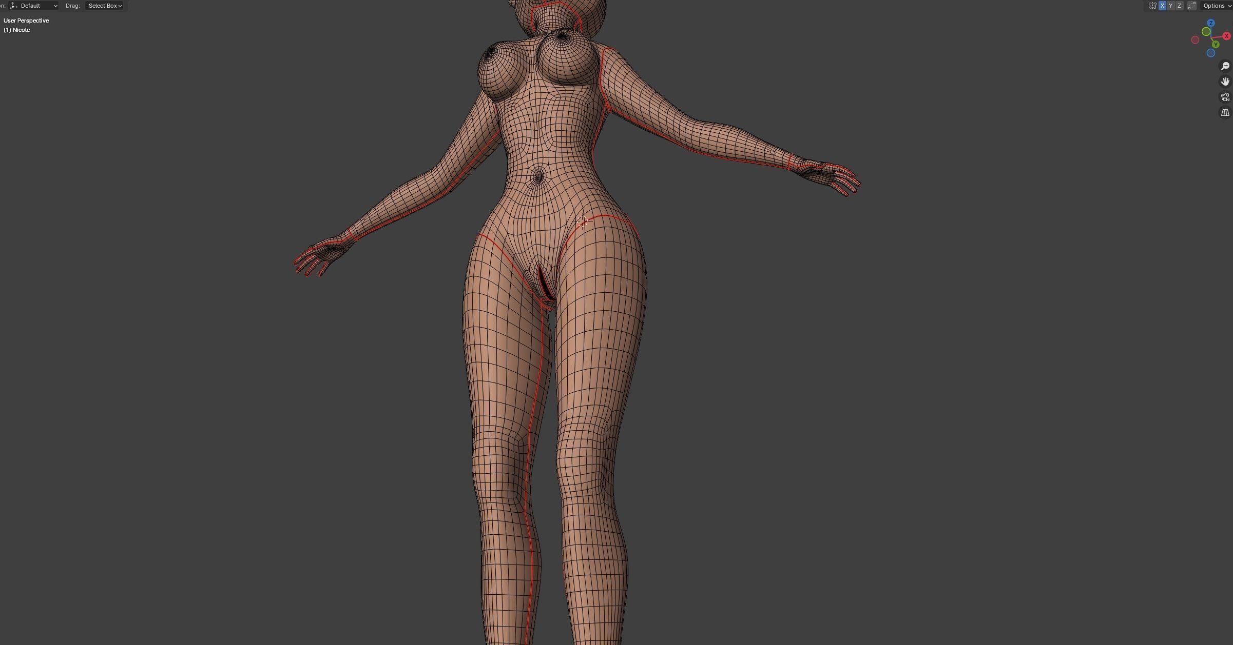 Nicole Anthro Deer Low-poly 3D model_47