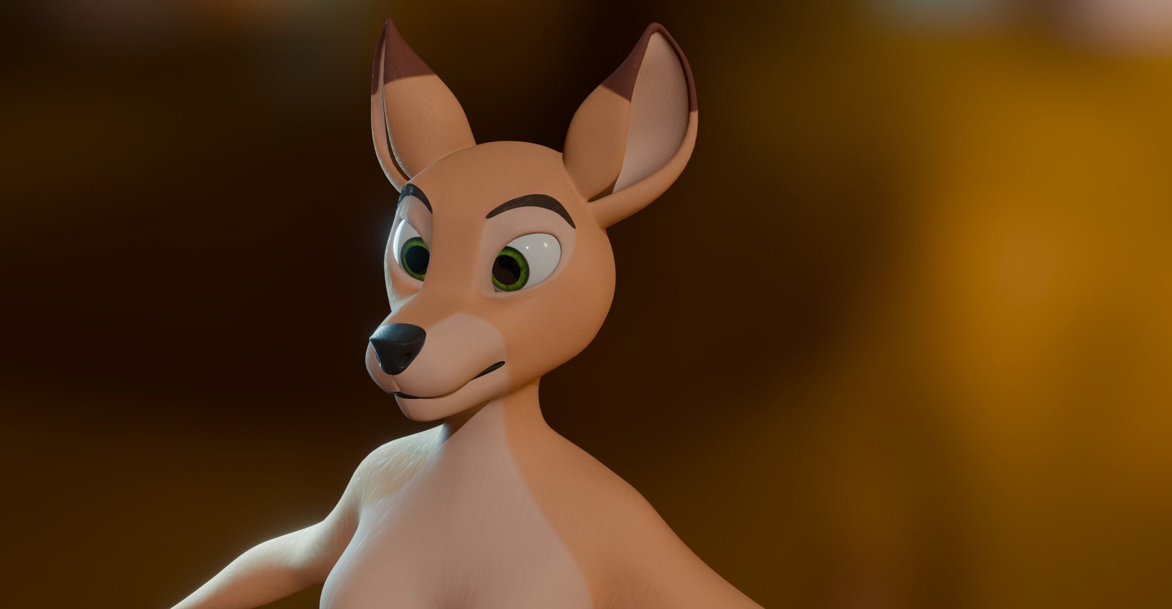 Nicole Anthro Deer Low-poly 3D model_3