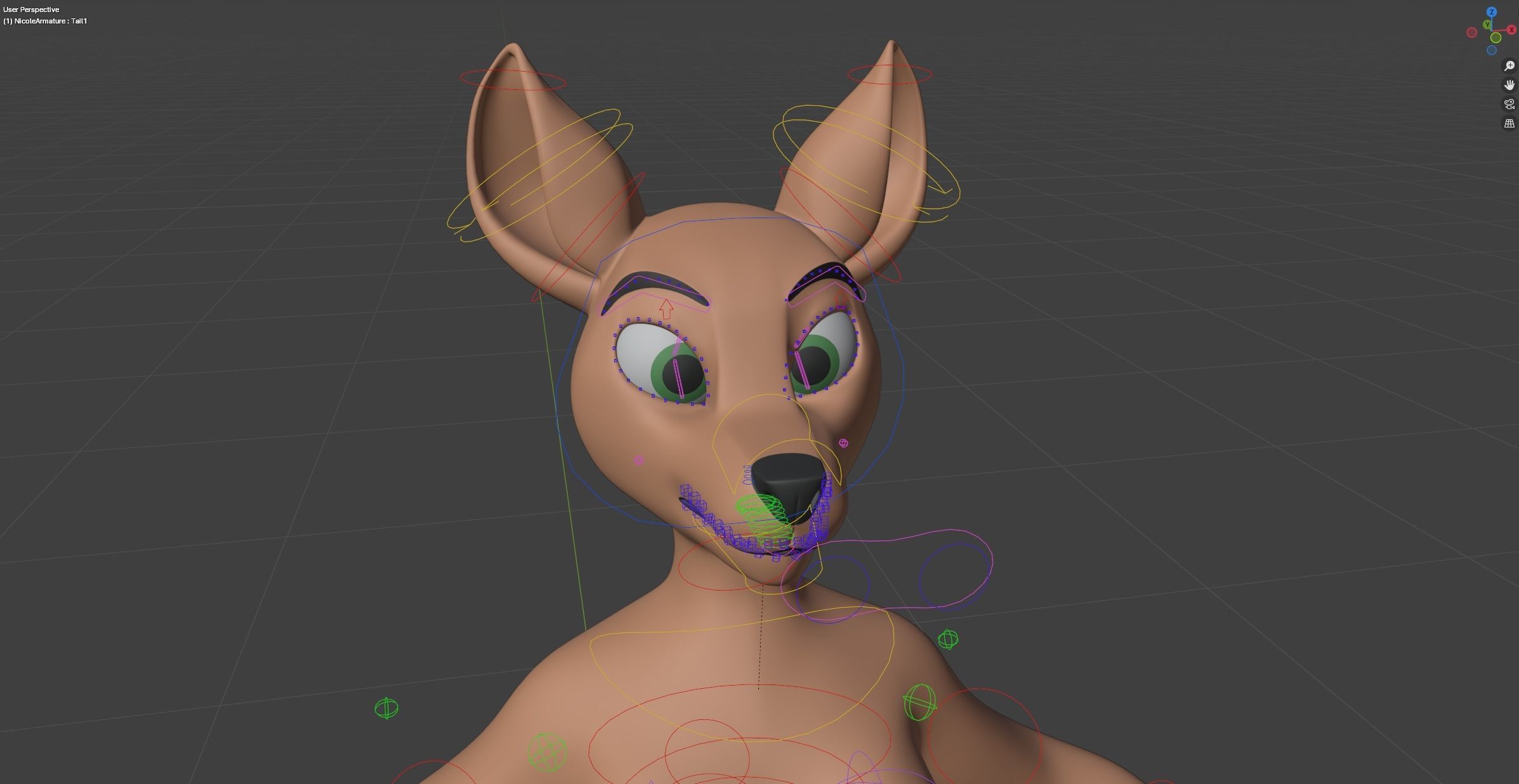 Nicole Anthro Deer Low-poly 3D model_39