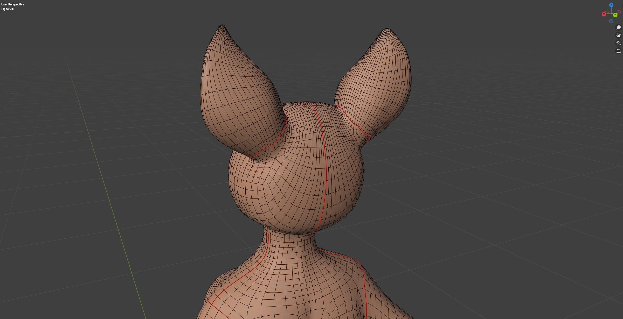 Nicole Anthro Deer Low-poly 3D model_43