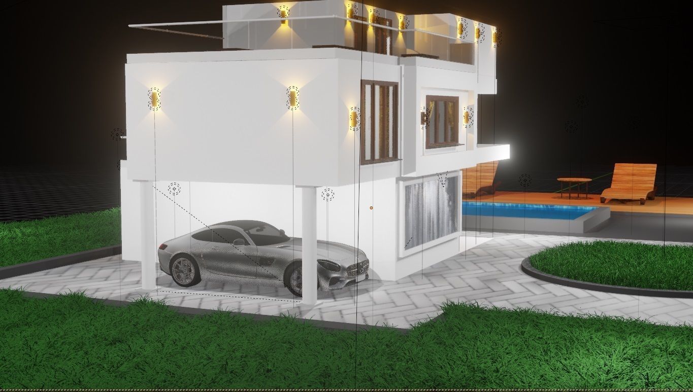 Blender Eevee Modern House 3D Model With Interior 3D model_4