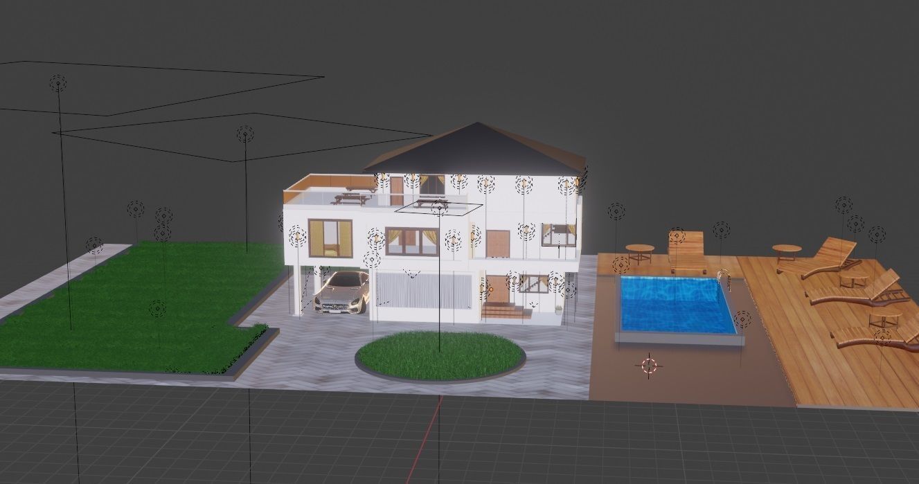 Blender Eevee Modern House 3D Model With Interior 3D model_18