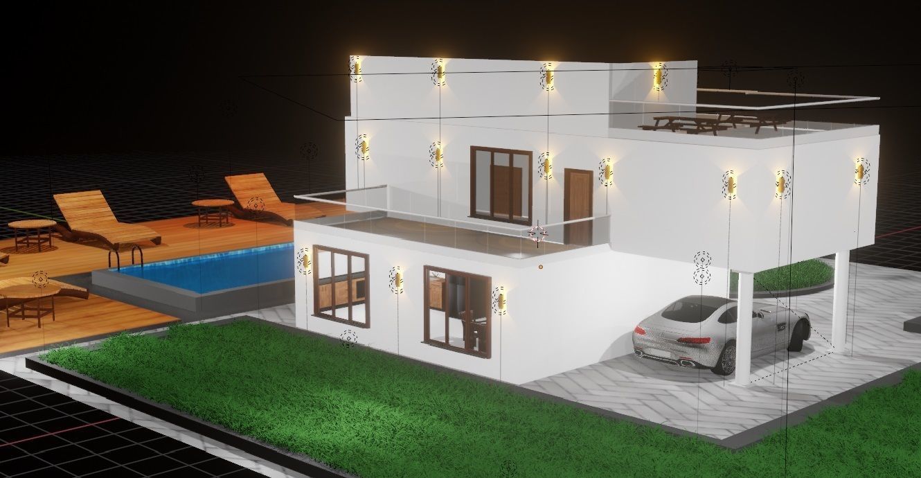 Blender Eevee Modern House 3D Model With Interior 3D model_5