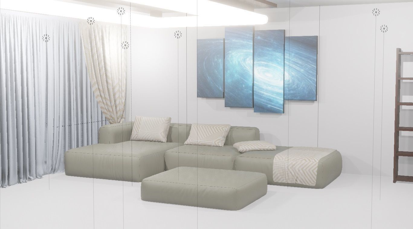 Blender Eevee Modern House 3D Model With Interior 3D model_10