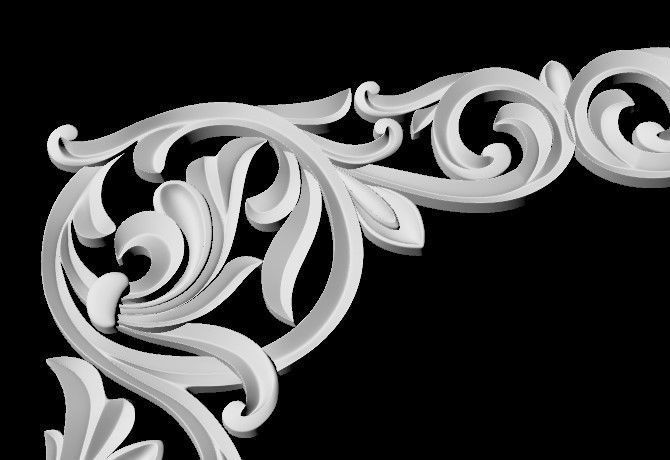 Central decor ornament for furniture 3D model_3