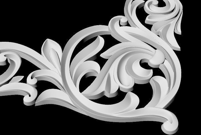 Central decor ornament for furniture 3D model_4