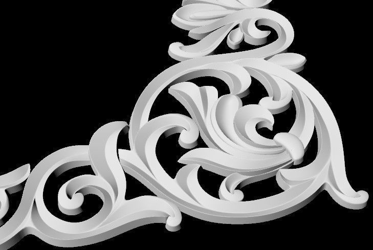 Central decor ornament for furniture 3D model_4