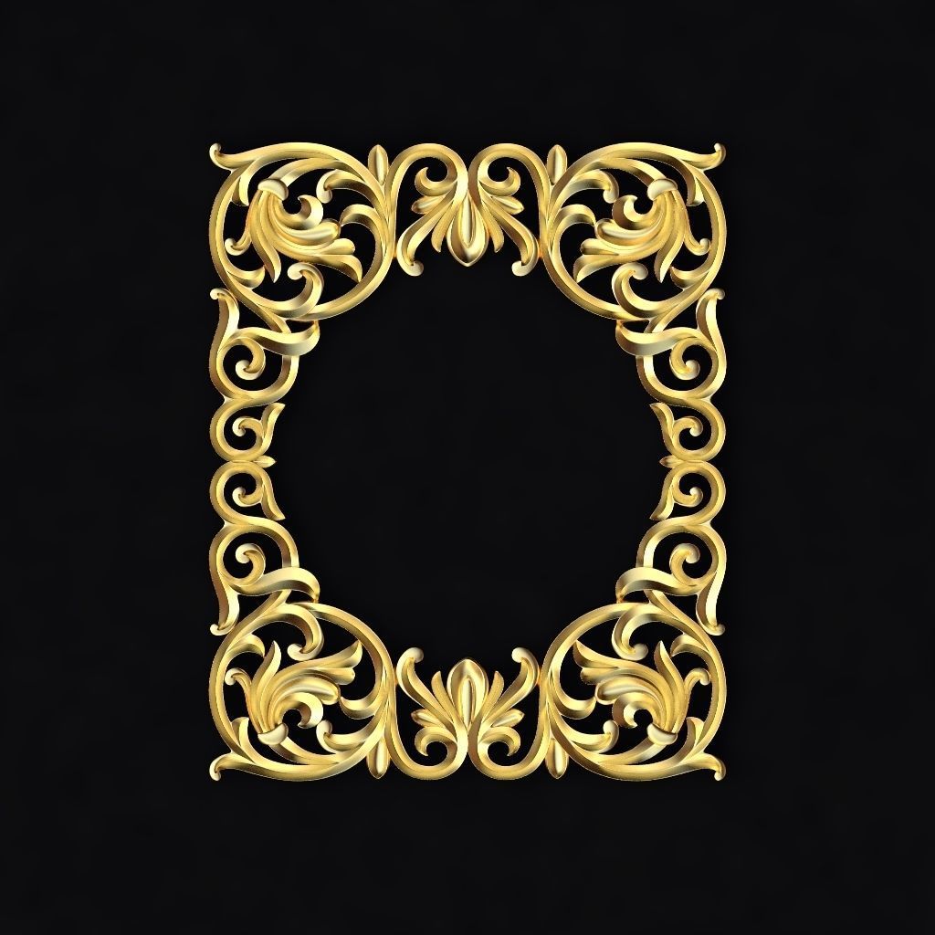 Central decor ornament for furniture 3D model_1