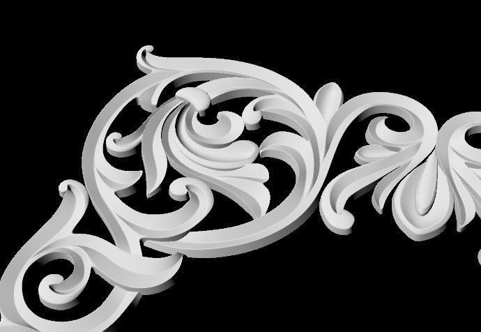 Central decor ornament for furniture 3D model_3