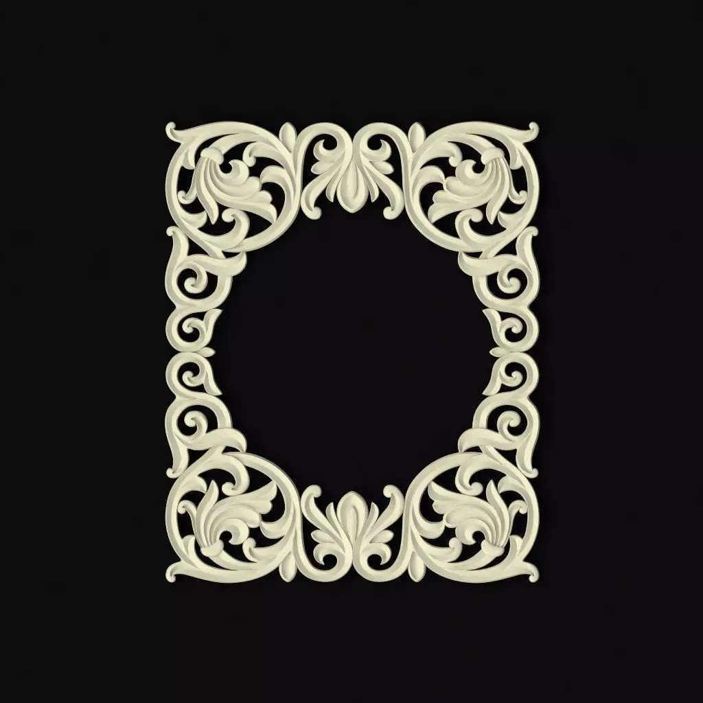 Central decor ornament for furniture 3D model_0