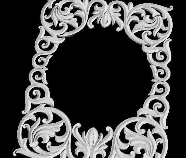 Central decor ornament for furniture 3D model_2