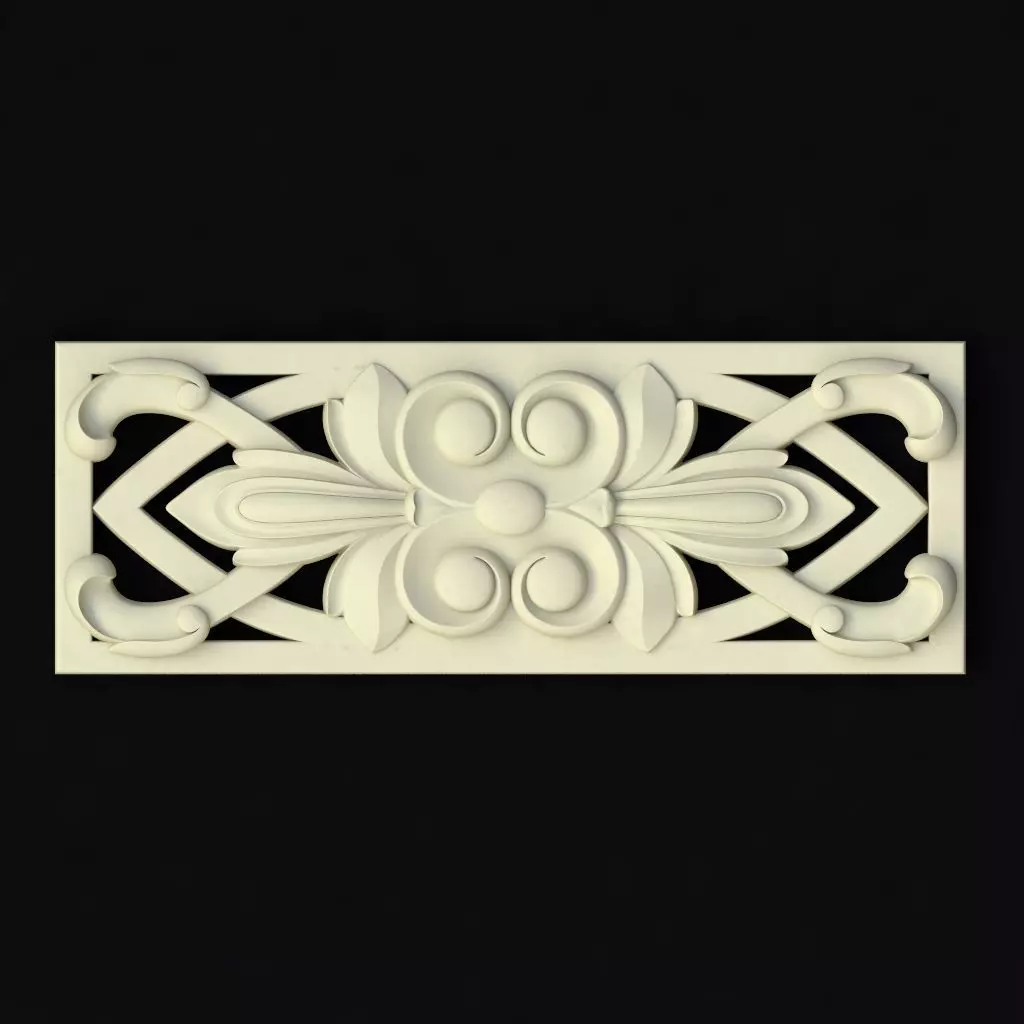 Central decor ornament for furniture 3D model_0