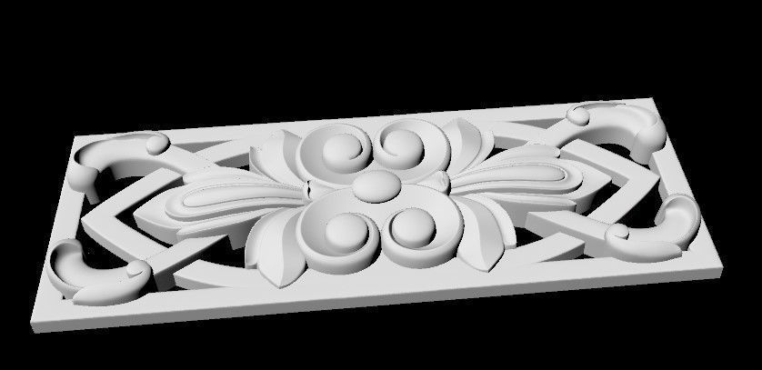 Central decor ornament for furniture 3D model_2