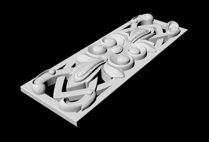 Central decor ornament for furniture 3D model_4