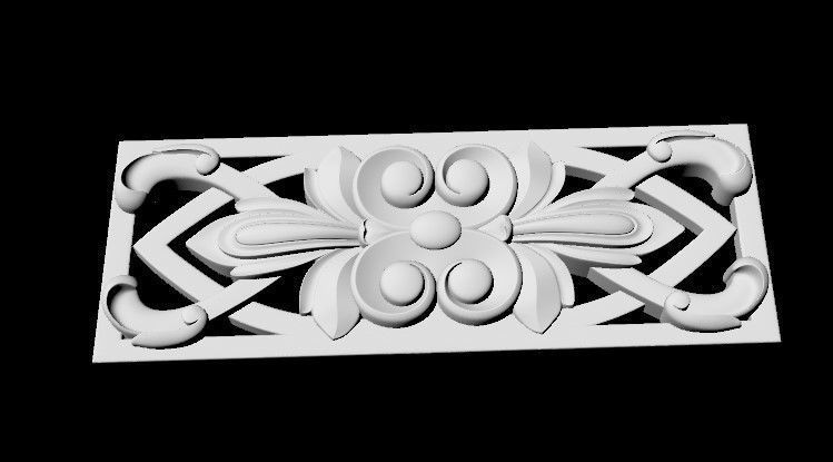 Central decor ornament for furniture 3D model_3