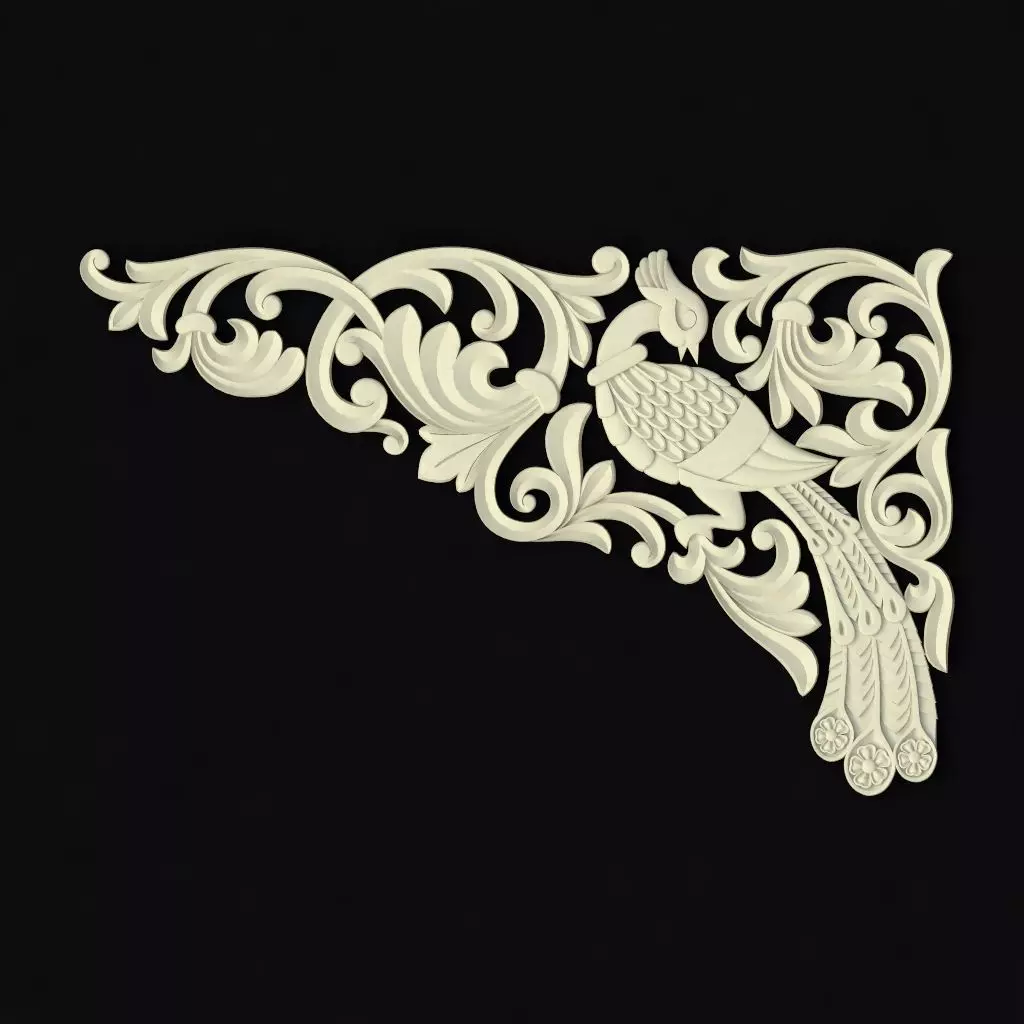 Central decor ornament for furniture 3D model_0