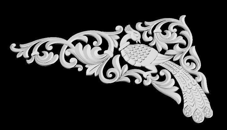 Central decor ornament for furniture 3D model_2