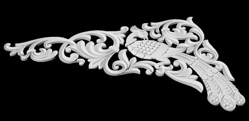 Central decor ornament for furniture 3D model_3