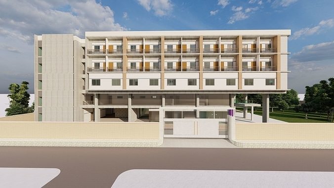 School-University- High School 3D model 6