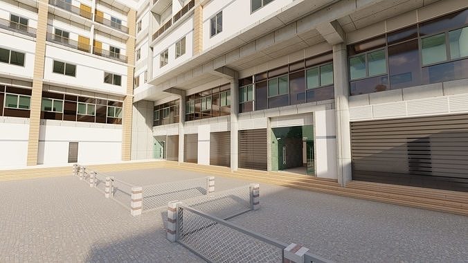 School-University- High School 3D model 3