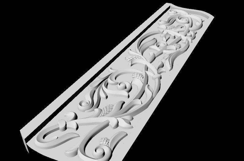 Central decor ornament for furniture 3D model_5