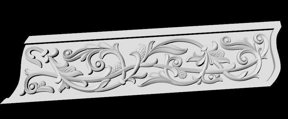 Central decor ornament for furniture 3D model_2