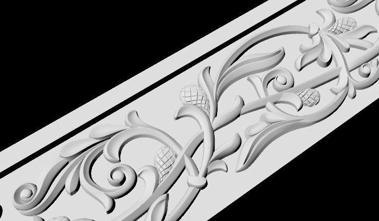 Central decor ornament for furniture 3D model_4