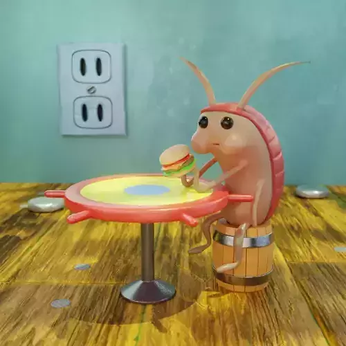 COCKROACH SPONGEBOB ART TOYS 3D model