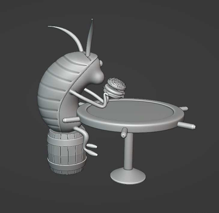 COCKROACH SPONGEBOB ART TOYS 3D model_2