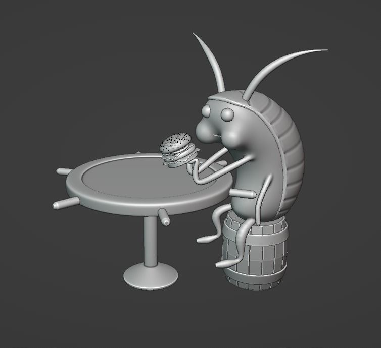COCKROACH SPONGEBOB ART TOYS 3D model_1