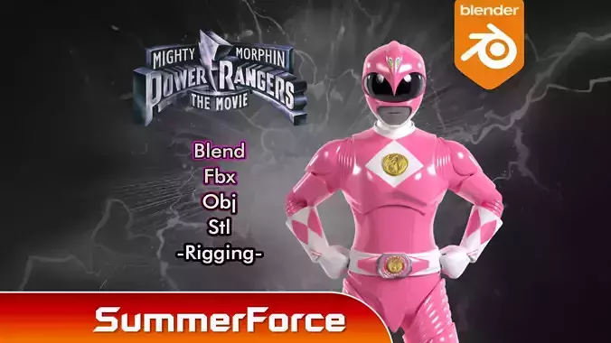 Pink Ranger - Mighty Morphin Power Rangers The Movie 3D model