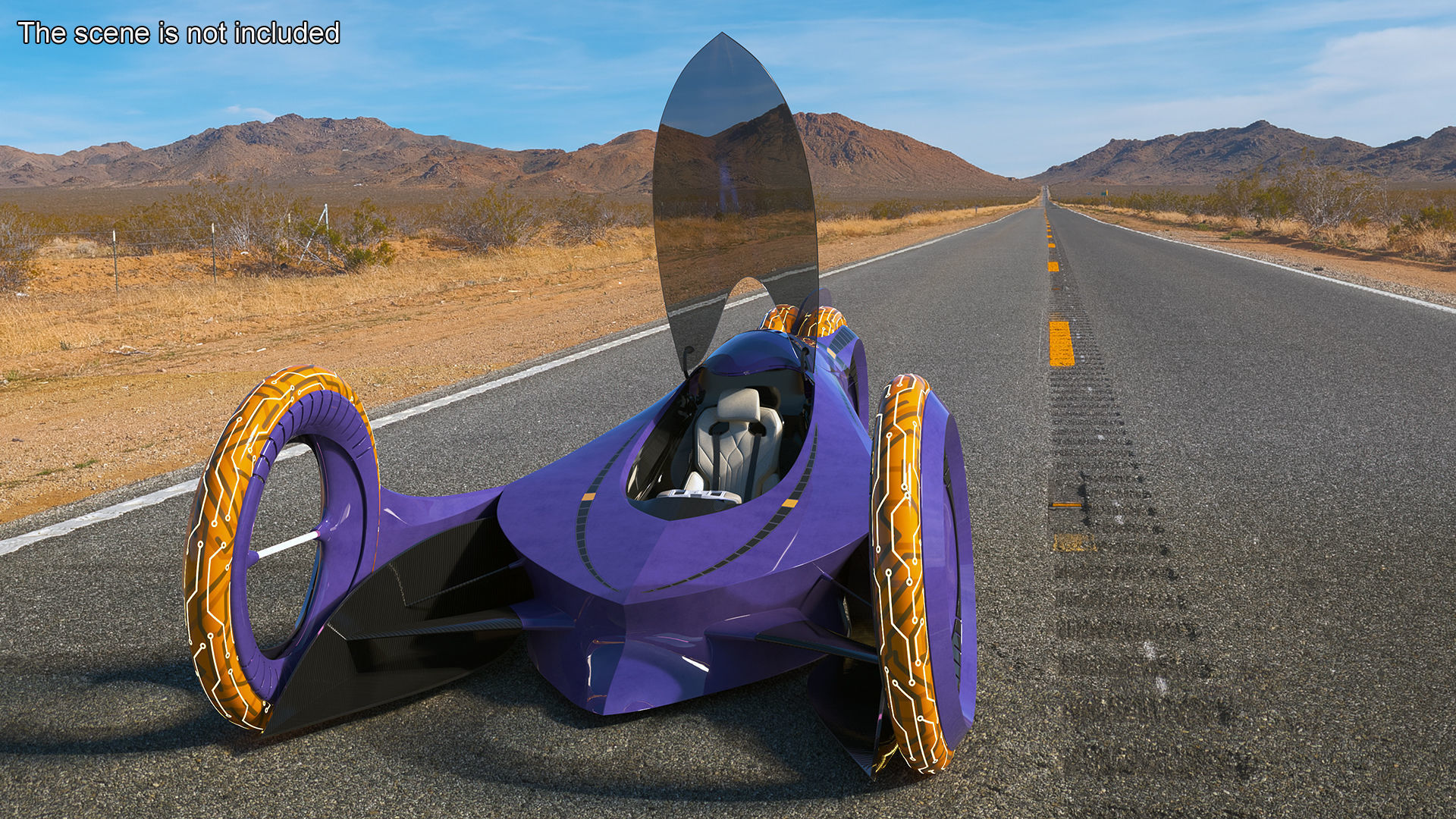 Futuristic Racing Supercar Concept Rigged 3D model
