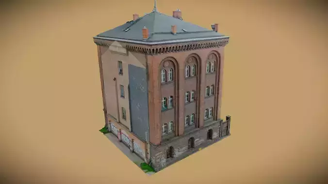 Brick facade of a residential building