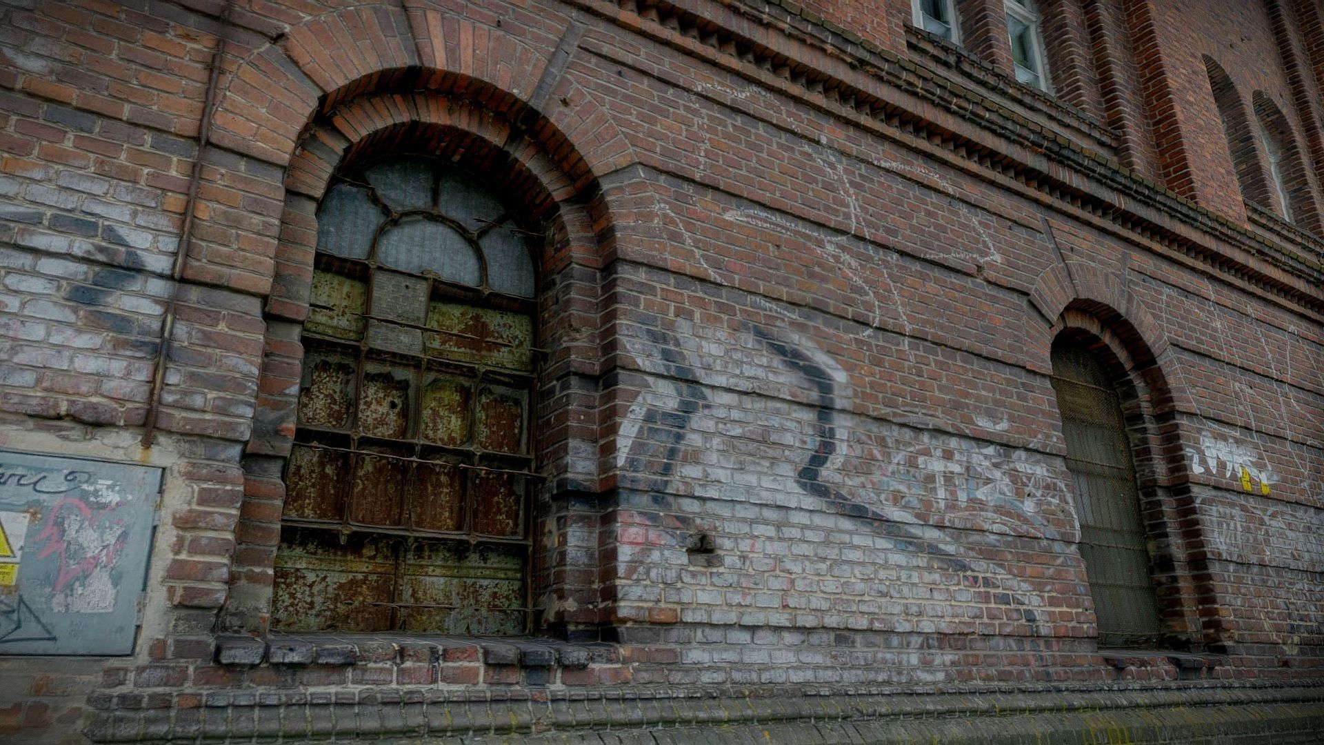 Brick facade of a residential building 3D model_7
