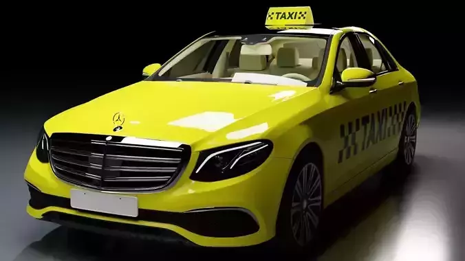 Mercedes Class E Taxi Low-poly 3D model